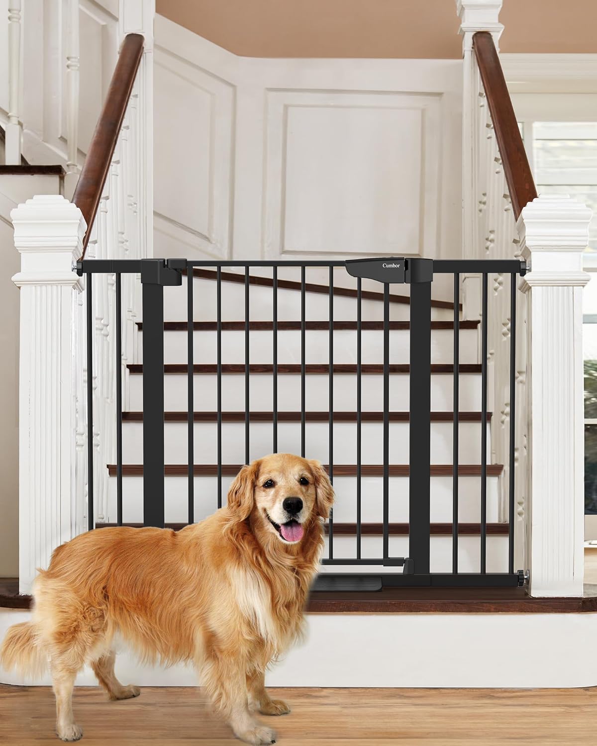 Cumbor 29.7-46" Baby Gate for Stairs, Mom's Choice Awards Winner-Auto Close Dog Gate for The House