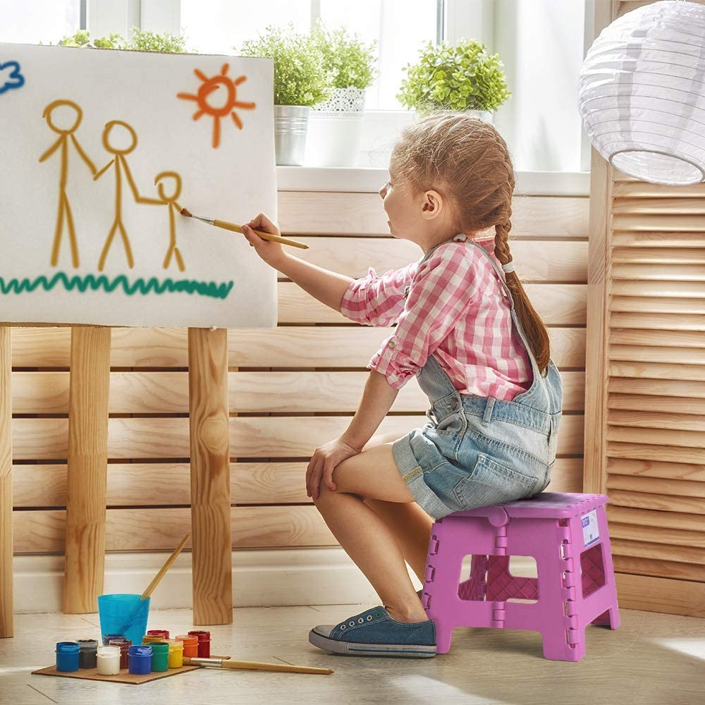Dyforce Kids Step Stool 9 Inch, 300lbs Folding Step Stool for Toddler