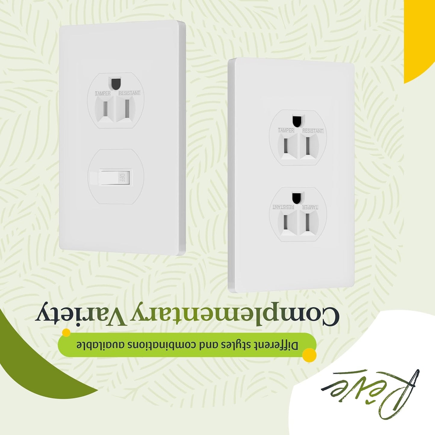 TG Screwless Duplex Wall Plate Covers, Child Safe Receptacle Outlet Covers, Size 1-Gang 4.68"x