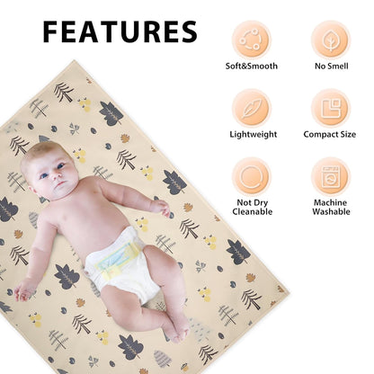 Vegan Leather Baby Changing Mat - Wipeable Portable Changing Pad, Foldable Travel Changing Mat for