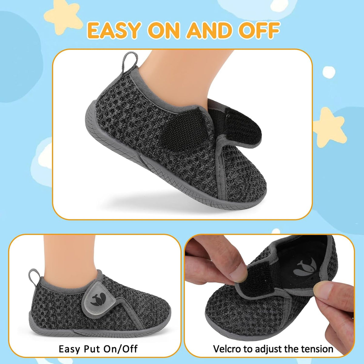 FEETCITY Toddler Walking Shoes Slip On Toddler Shoes Boys Girls Kids Sports Sneakers Casual School