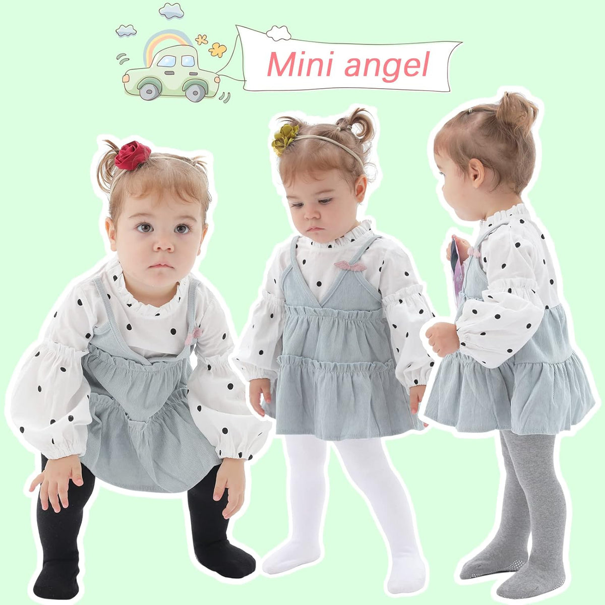Mini angel Baby Tights Non Slip Baby Girl Tights Seamless Cotton Pantyhose Toddler Stockings Winter