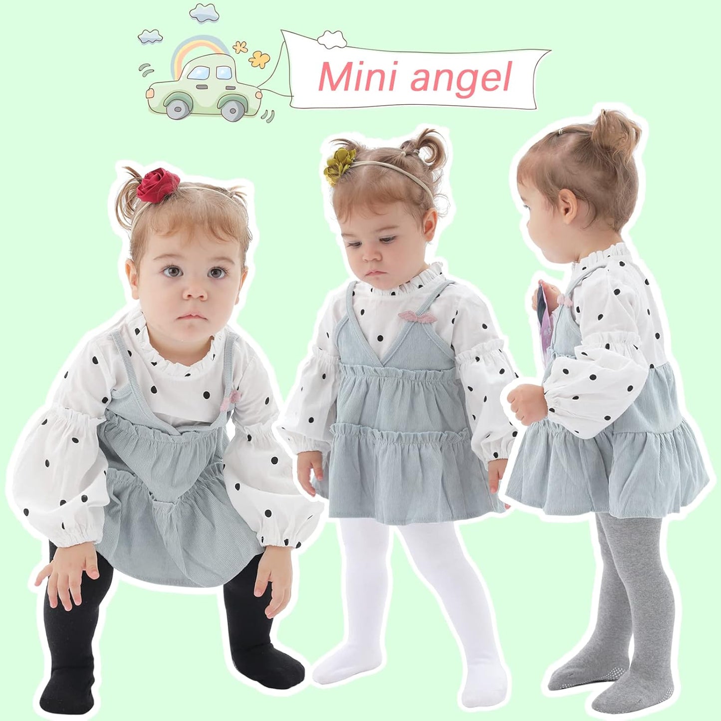 Mini angel Baby Tights Non Slip Baby Girl Tights Seamless Cotton Pantyhose Toddler Stockings Winter