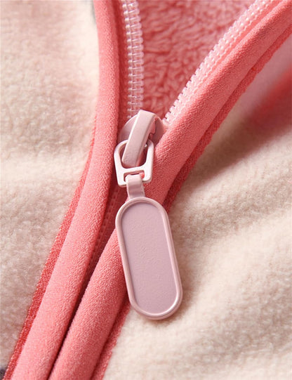 Kids Printed Polar Fleece Jacket Toddler Baby Boys Girls Autumn Winter Warm Sherpa Lining Outerwear