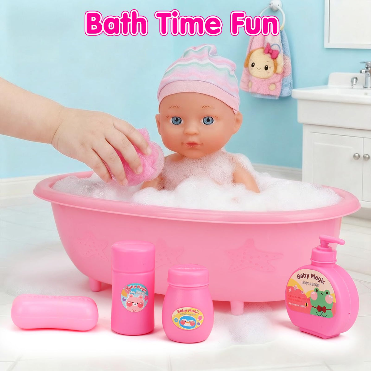 Qirptey Baby Doll Stroller Set Toys for Girls Toddlers 3-5 4-6 5-7