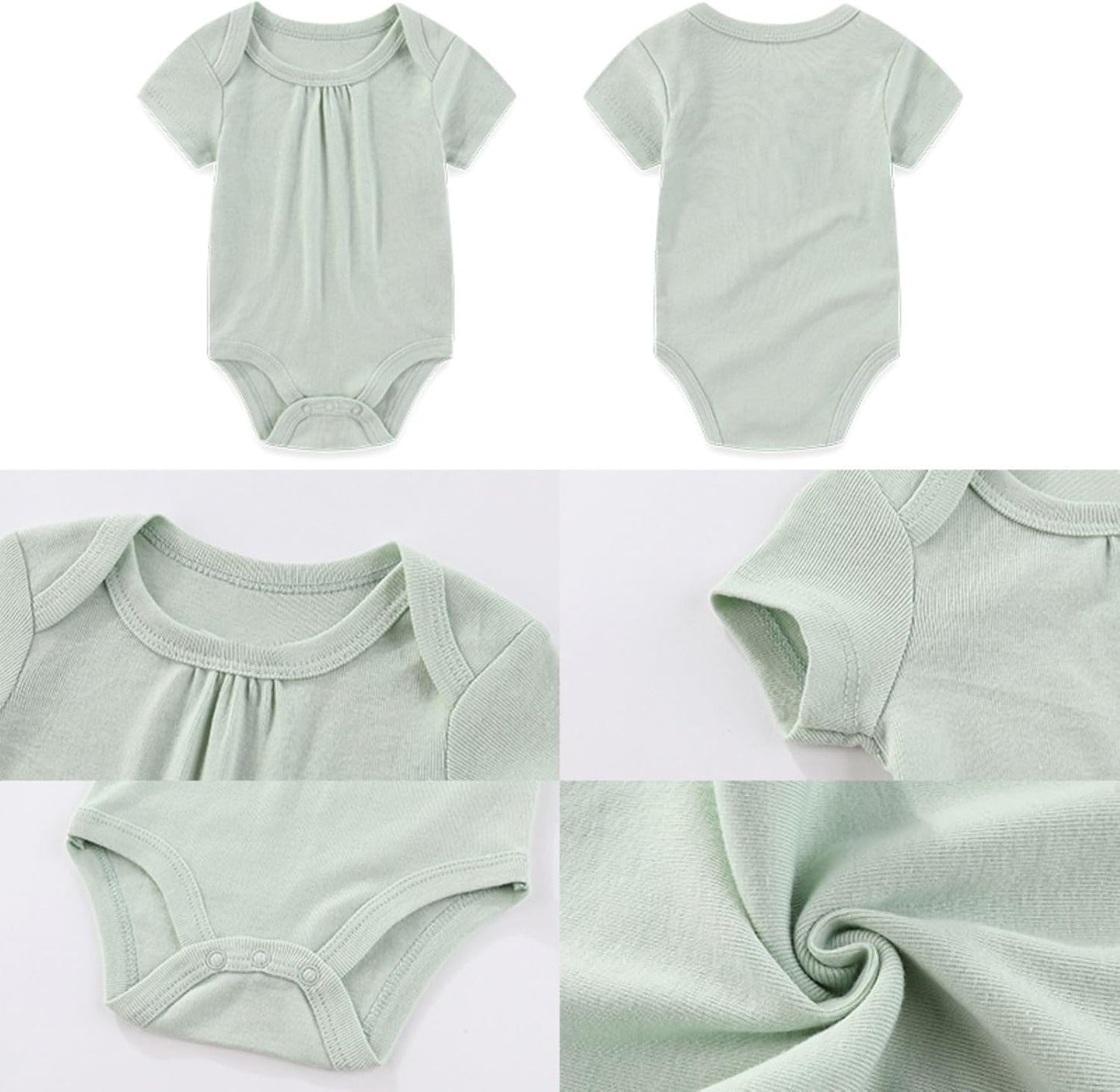 Four Seasons Baby Boy Girl Bodysuits 5-Pack Cotton Comfort Short Sleeve Baby Clothes Soft Infant