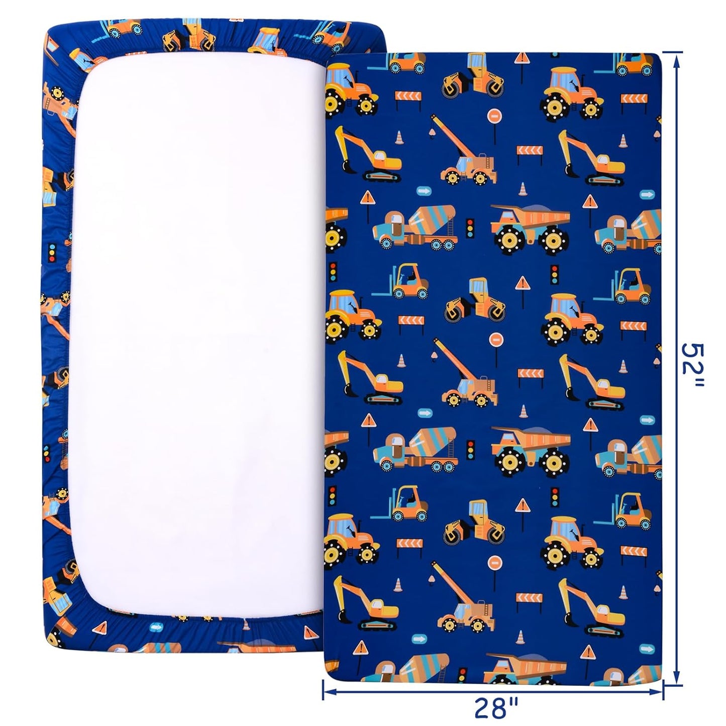 UOMNY Crib Sheet 52x28 Baby Sheet for Boys Breathable Fitted Crib Sheet for Standard Crib and