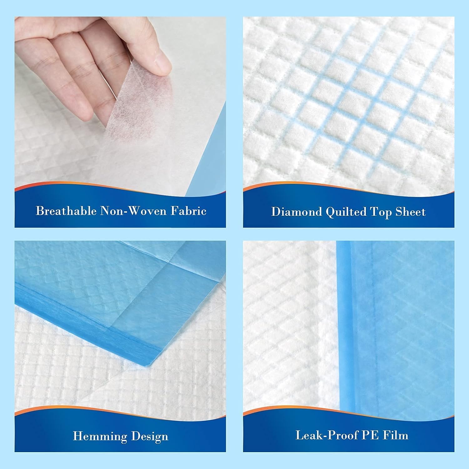 100 Count Disposable Beds Pads,23"x36" Waterproof Adults Incontinence Chucks Underpads,Absorbent