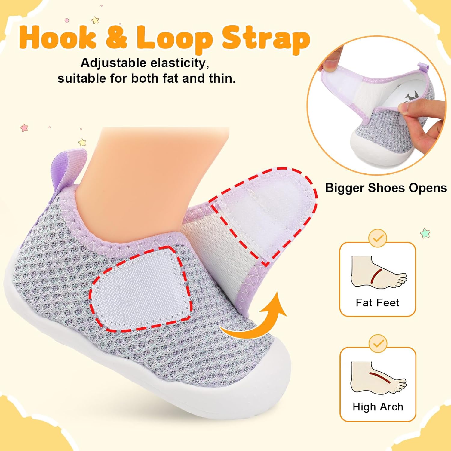 FEETCITY Baby First Walking Shoes Wide Baby Shoes Infant Sneakers Newborn Crib Shoe Barefoot
