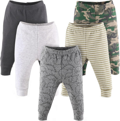 The Peanutshell 5 Pack Baby Boy or Girl Pants Set - 100% Cotton Toddler Pants, 0-24 Months for