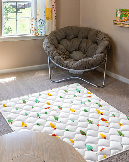 Odorless Premium Foam Baby Play Mat 50" x 50", Soft Microfiber Fabric Crawling Mat for Floor