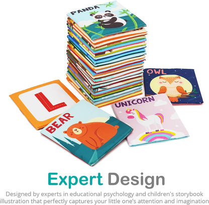 Zoo Alphabet Cards | Soft Alphabet Flash Cards, Educational Early Learning Infant Toys for Babies