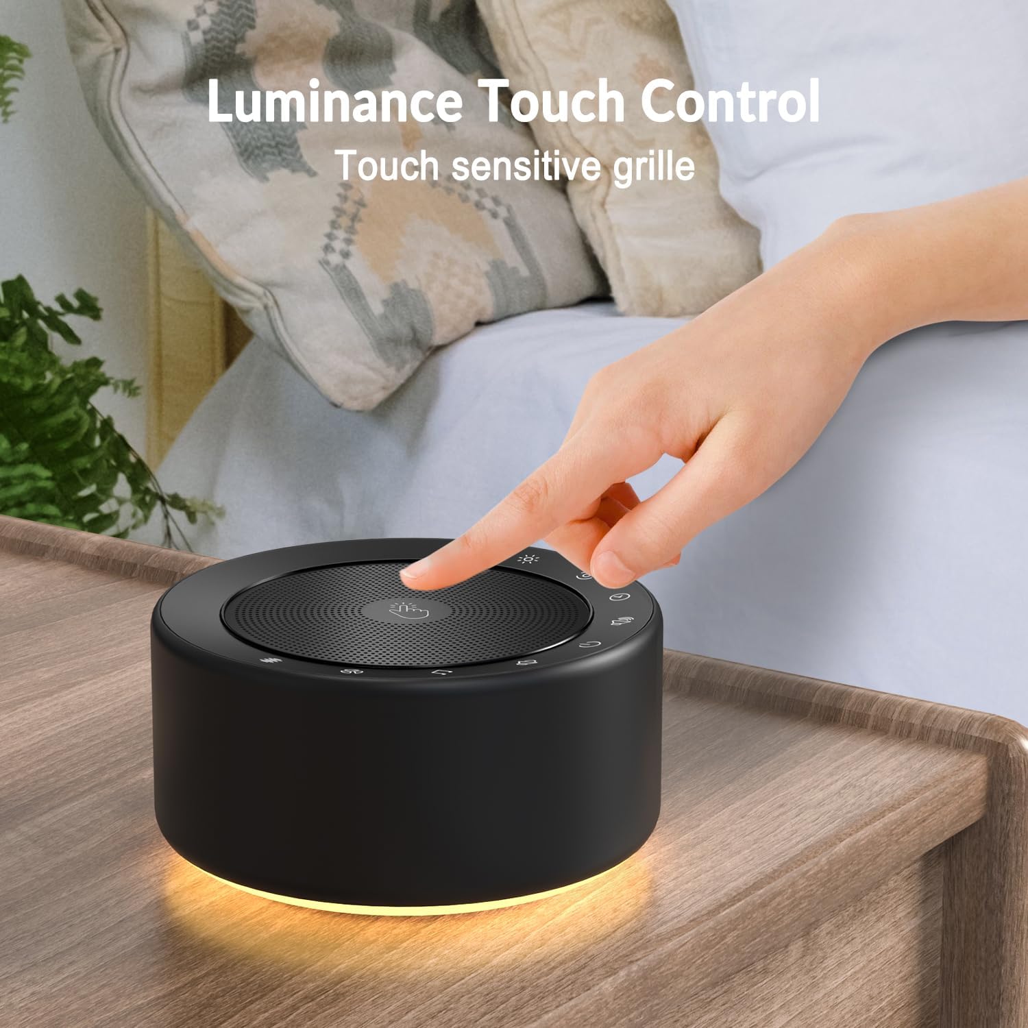 Nursery Lamp with Sound Machine, Mood Lighting, 7 Colors Night Light, 30 Soothing Sounds, White