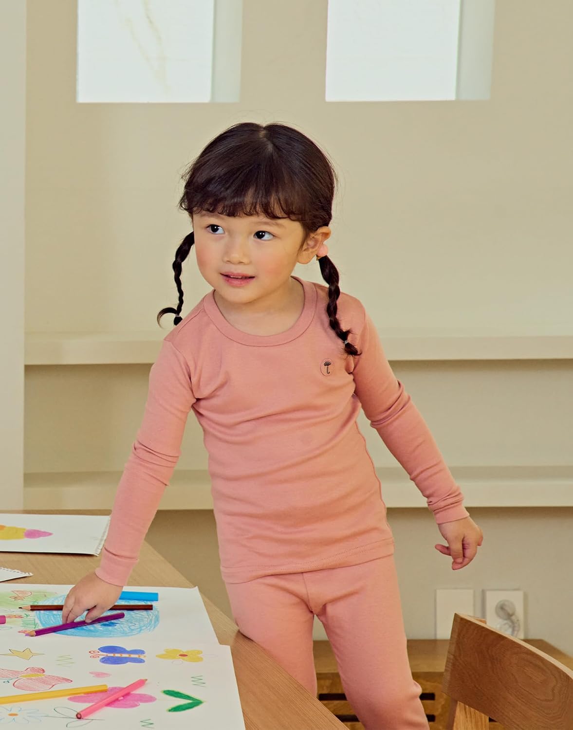 moimoln 6M-8Y Modal Cotton Solid Soft Breathable Baby Toddler Boys Girls Snug fit Pjs Long Sleeve