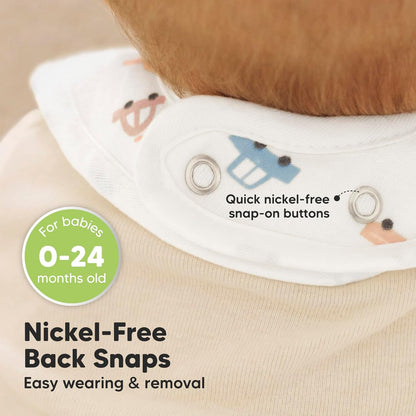 KeaBabies 8-Pack Organic Baby Bibs for Boys, Girls - Super Absorbent Cotton Drool Bibs for Baby