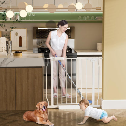 HOOEN Extra Wide Baby Gate for Doorways Stairs 76.38-86.3 Inch Large Long Pressure Mounted Dog