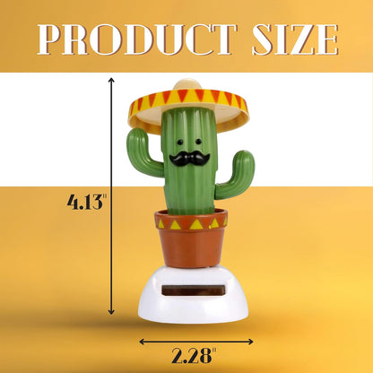 Solar Powered Dancing Cactus Toy – Sun Power Swinging Animated Bobble Dancer Solar Toys for Car