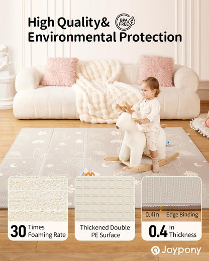 Baby Play Mat, 47 x 47 Inch Foldable Play Mats for Babies and Toddlers, Waterproof & Anti-Slip