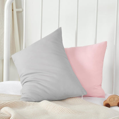 TILLYOU Toddler Pillowcase 2 Pack with Zipper,Silky Soft Microfiber 13" x 18" Kids Travel Pillow