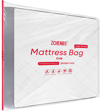 ZCHENBS® – Mattress Bags for Moving and Storage,Mattress Bag with Zippers,5 Mil Ultra-Thick Bed