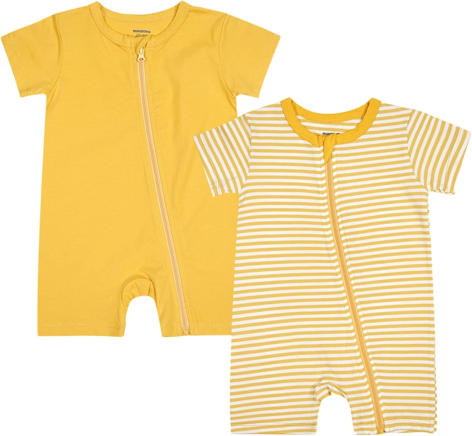 Teach Leanbh Baby Boys or Girls 2 Pack Pajamas Cotton Short Sleeve Zipper Romper Jumpsuits Sleep