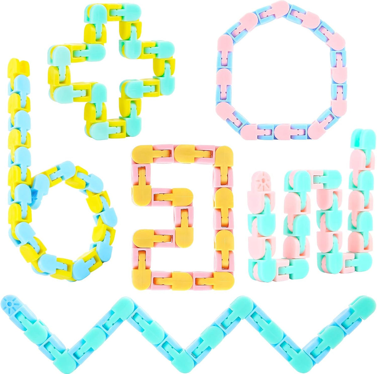 Woosir 6 Pack Wacky Tracks Fidget Toys Gifts for Kids Classroom Brithday Party Favors 24 Links