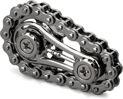 Cool Sprockets Fidget Bike Chain Hand Roller for Anxiety Relief, Assemble Fidget Spinner Ring Toy