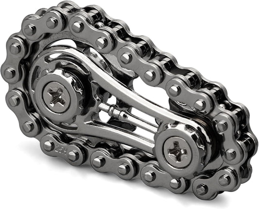 Cool Sprockets Fidget Bike Chain Hand Roller for Anxiety Relief, Assemble Fidget Spinner Ring Toy