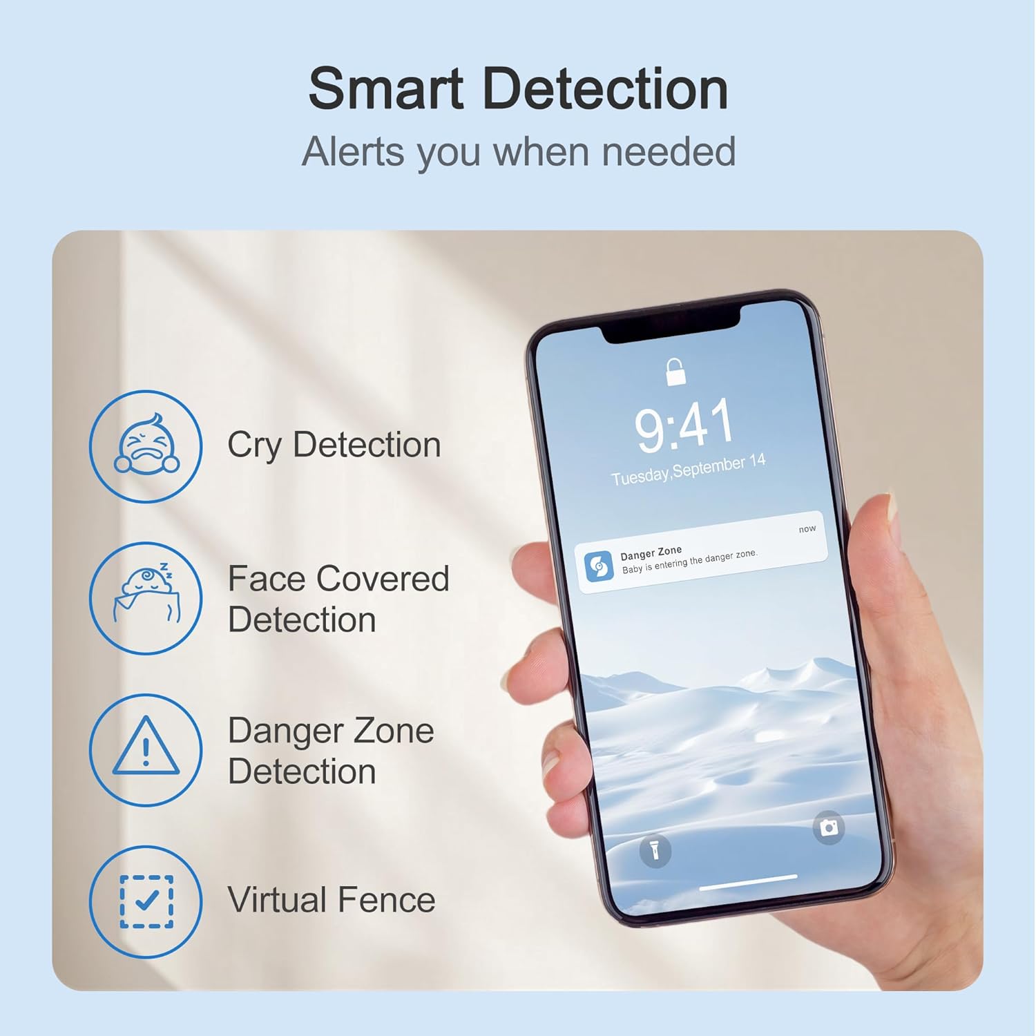 Simsky Video Baby Monitor with 2× 4MP Camera, 7" HD Touch Screen WiFi Smart Audio Monitor, 6X