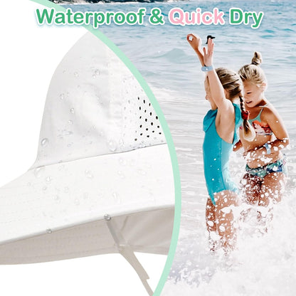 XIAOHAWANG Girls Sun Hat Baby Beach Hats Boys UPF 50+ Kids Summer Protection Cap Toddler Breathable