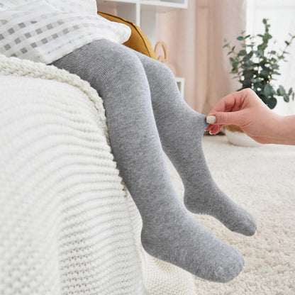 Zando Baby Girls Tights Cozy Cotton Infant Non Slip Grip Leggings Toddler Solid Knit Pantyhose Warm