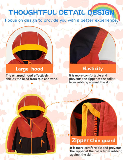 GEMYSE Toddler Boys Jacket Water repellent Baby Kids Windbreaker Jacket Fleece Toddler Coat Spring