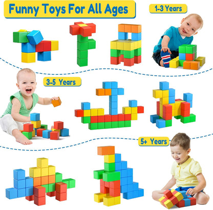 Magnetic Blocks,1.42 inch 32pcs Large Magnetic Building Block for Toddlers 3 4 5 6 7 8 Year Old
