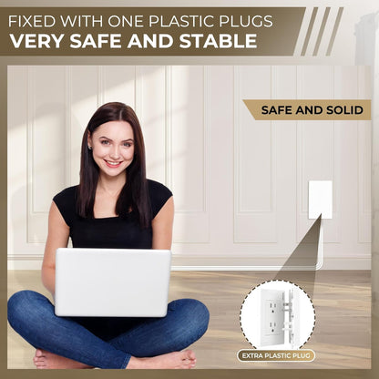Outlet Concealer Power Strip | 5ft Flat Extension Cord | Ultra-Thin Outlet Cover Extension Cord