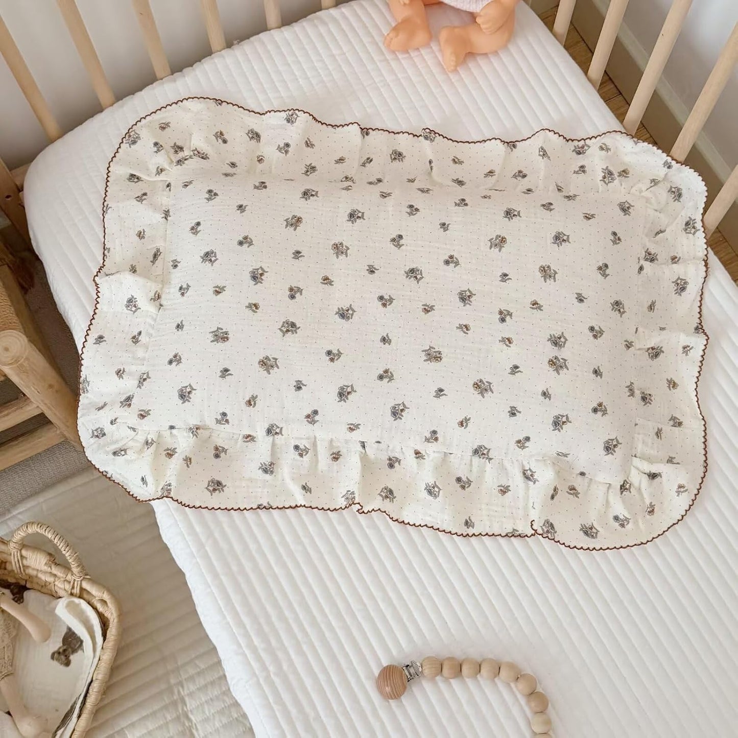 BuLuTu Crib Size Toddler Pillowcase 1 pc, 14"x20", Oeko-TEX Certified 100% Cotton Gauze Pillow