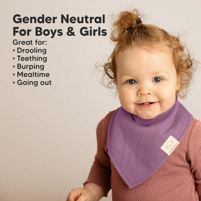 8-Pack Organic Baby Bandana Bibs for Boys, Girls - Super Absorbent Triangle Baby Bibs for Drooling