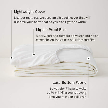 Tuft & Needle Twin XL Mattress Protector - Waterproof, Liquid-Proof, Sleeps Quiet, Fitted Sheet