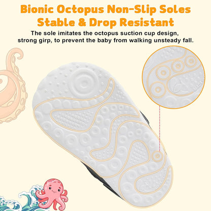 FEETCITY Wide Baby Shoes Boys Girls Baby Barefoot Shoes Breathable Infant Walking Shoe Crib Sock