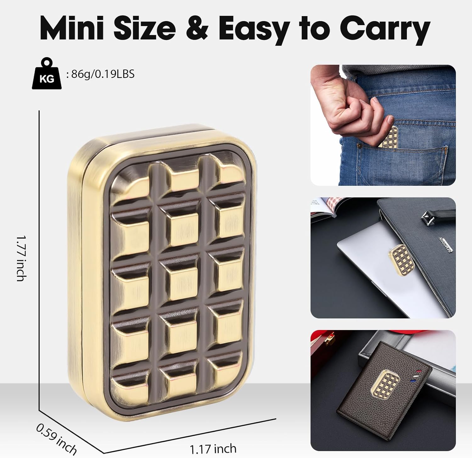 Fidget Slider for Adults - Brick Slider Metal Fidget Toys, Anxiety/ADHD/Annoy Relieving EDC Metal