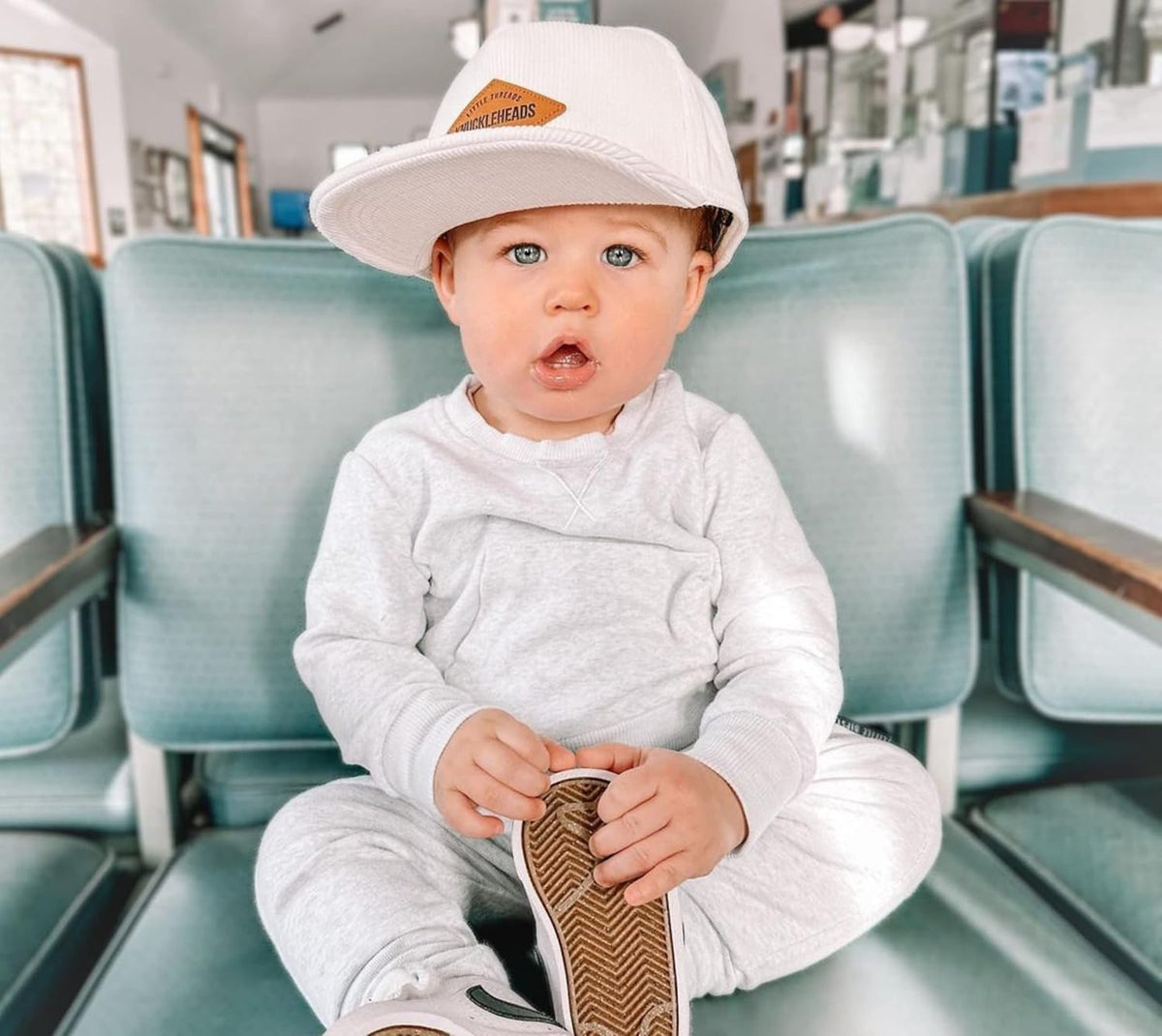 Baby Hats - Baseball Hat, Newborn Youth Flat Brim Mesh Trucker Surf Skate Bubba Bro Fitted Beach