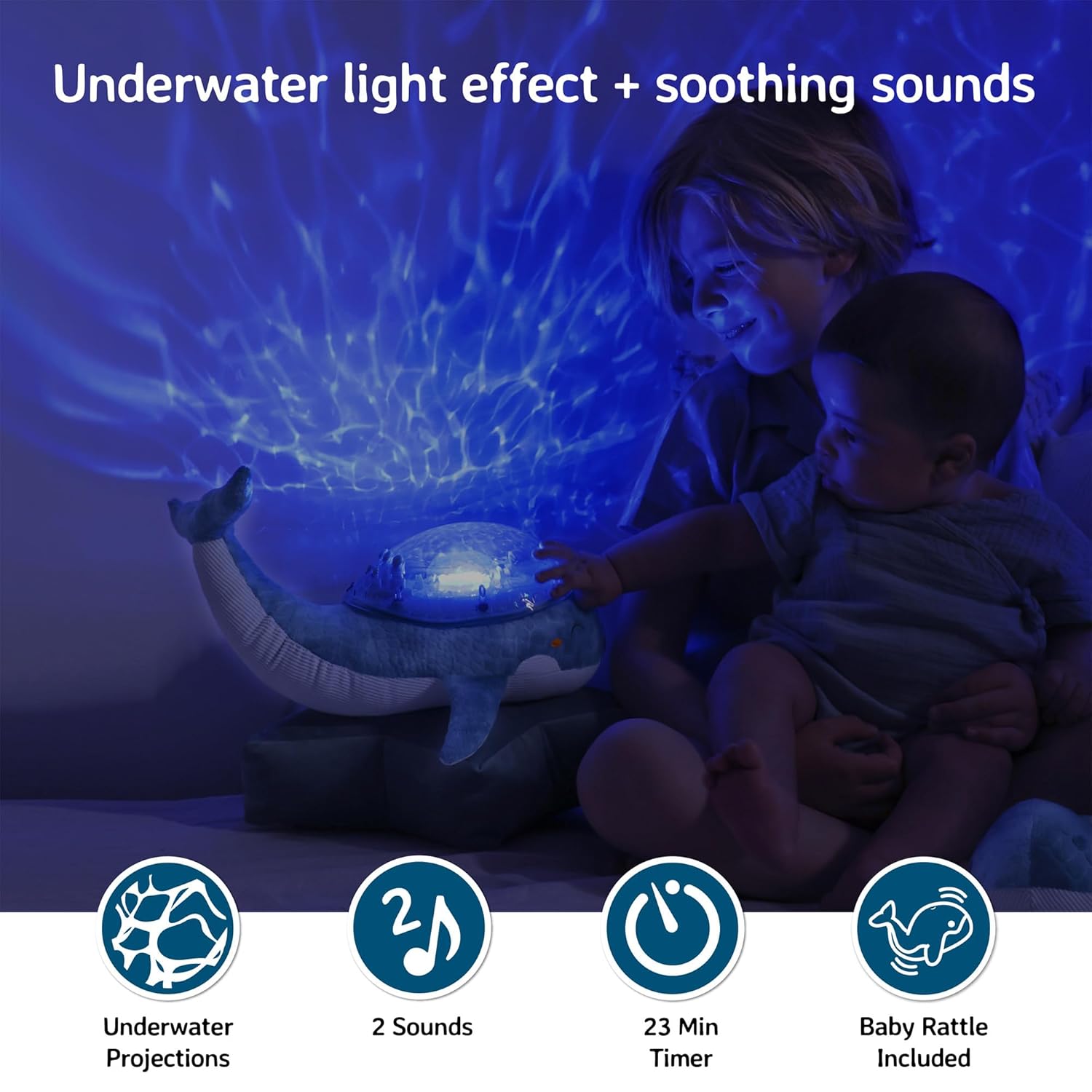 Cloud B Ocean Projector Nightlight with White Noise Soothing Sounds | Adjustable Settings and