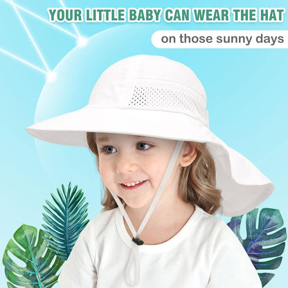 XIAOHAWANG Girls Sun Hat Baby Beach Hats Boys UPF 50+ Kids Summer Protection Cap Toddler Breathable