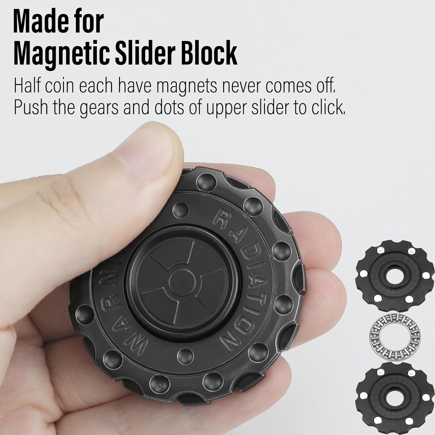 FREELOVE Metal Fidget Spinner Magnetic Slider, Spinning Haptic Clicker, Heavy Stainless Steel Spin