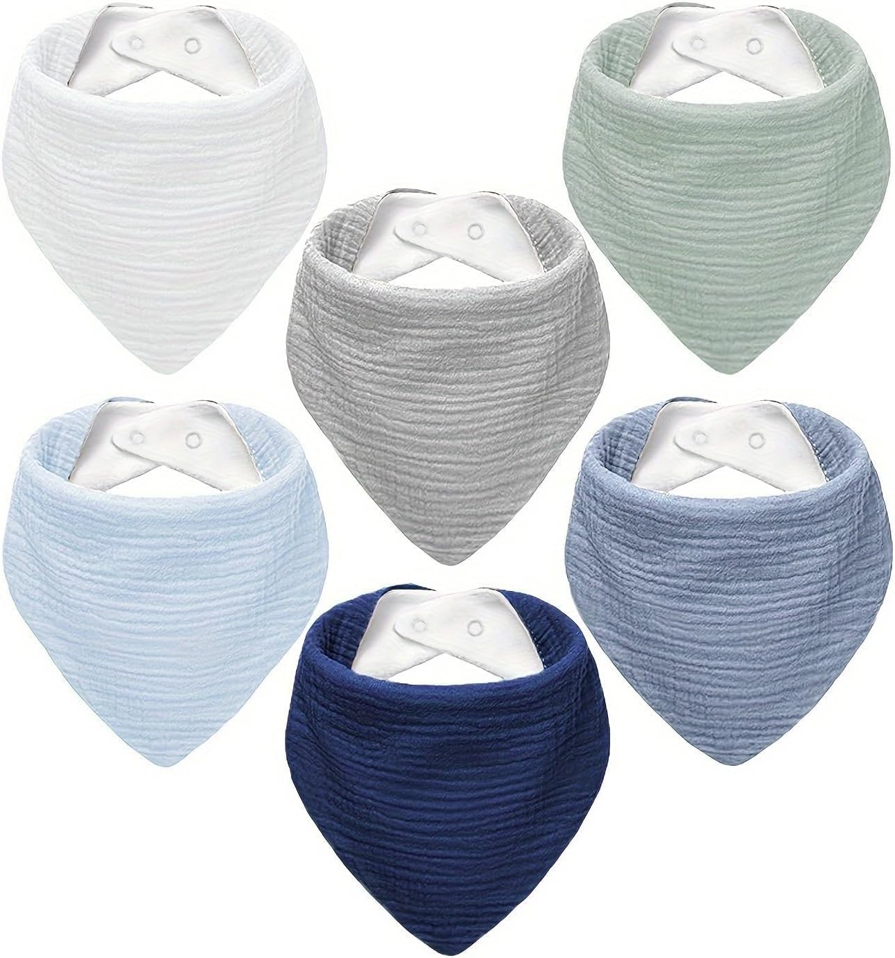 Muslin Baby Bibs,Soft Triangular Baby Bandana Drool Bibs for Baby Boy Girl,Solid Colors Bib for