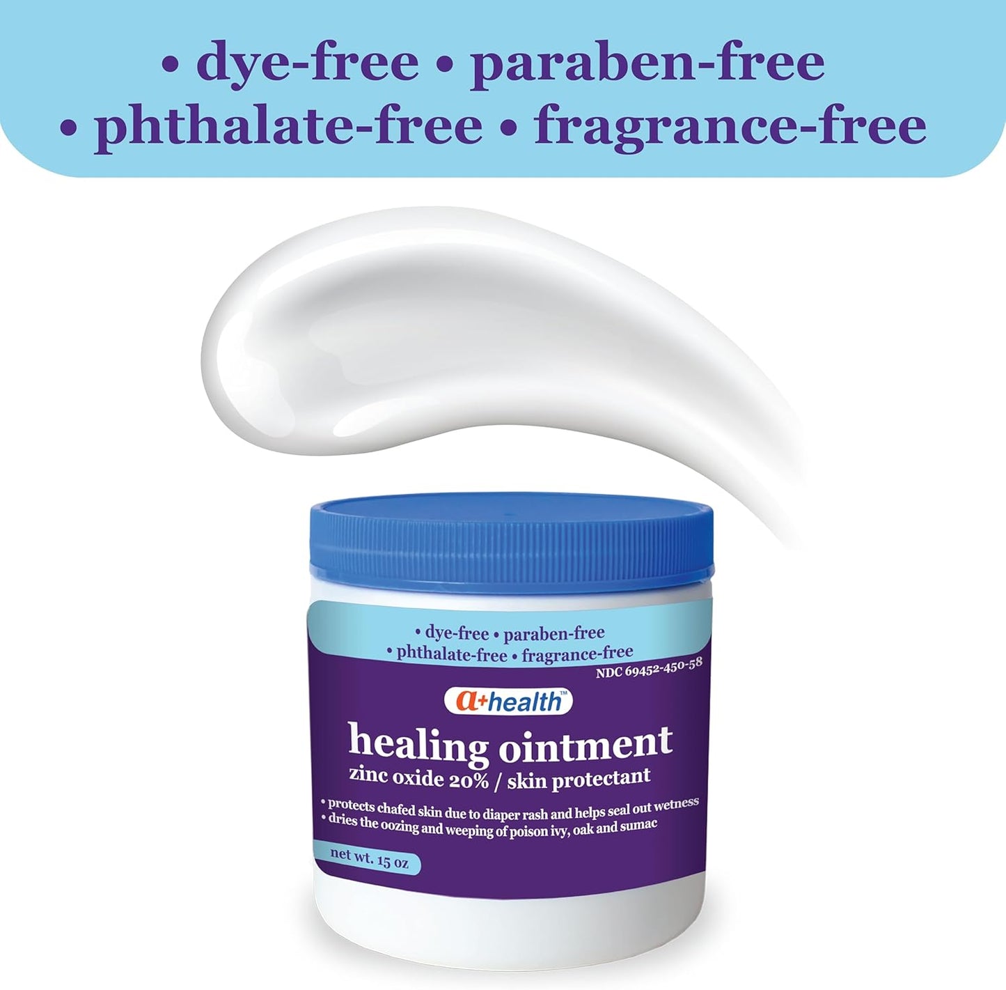 Zinc Oxide 20% Healing Ointment Skin Protectant Barrier 15 Oz Jar Provides Relief and Treatment of