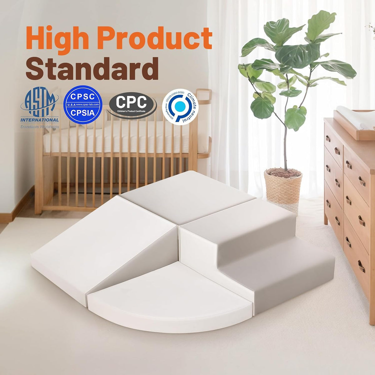 Foam Blocks Climbing for Kids: Toddler Toys for Indoor and Outdoor Fun - Soft PU Leather Play