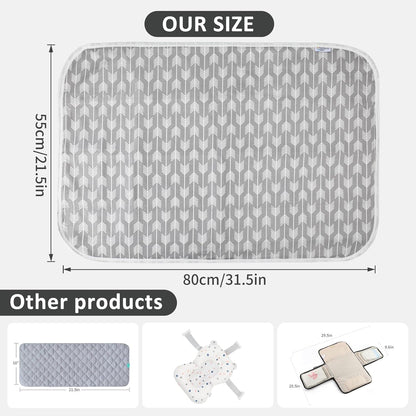 Baby Diaper Changing Pad, 21 5/8" x 31.5" Waterproof Changing Pad Liners - Reusable Soft and