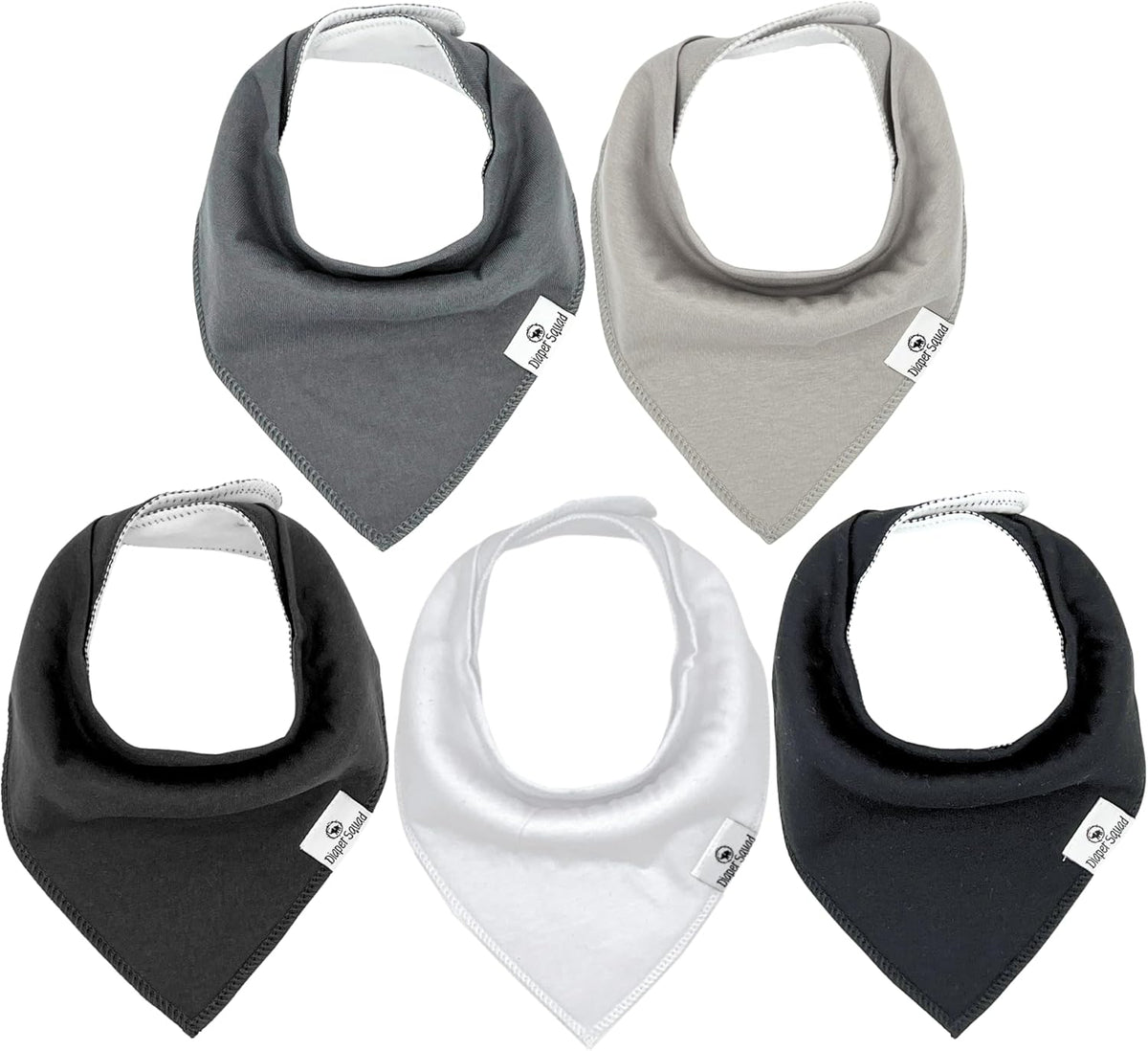 DiaperSquad's Baby Bibs for Drooling and Teething, Bibs for Boys, Baby Girl - Solid Cotton Baby