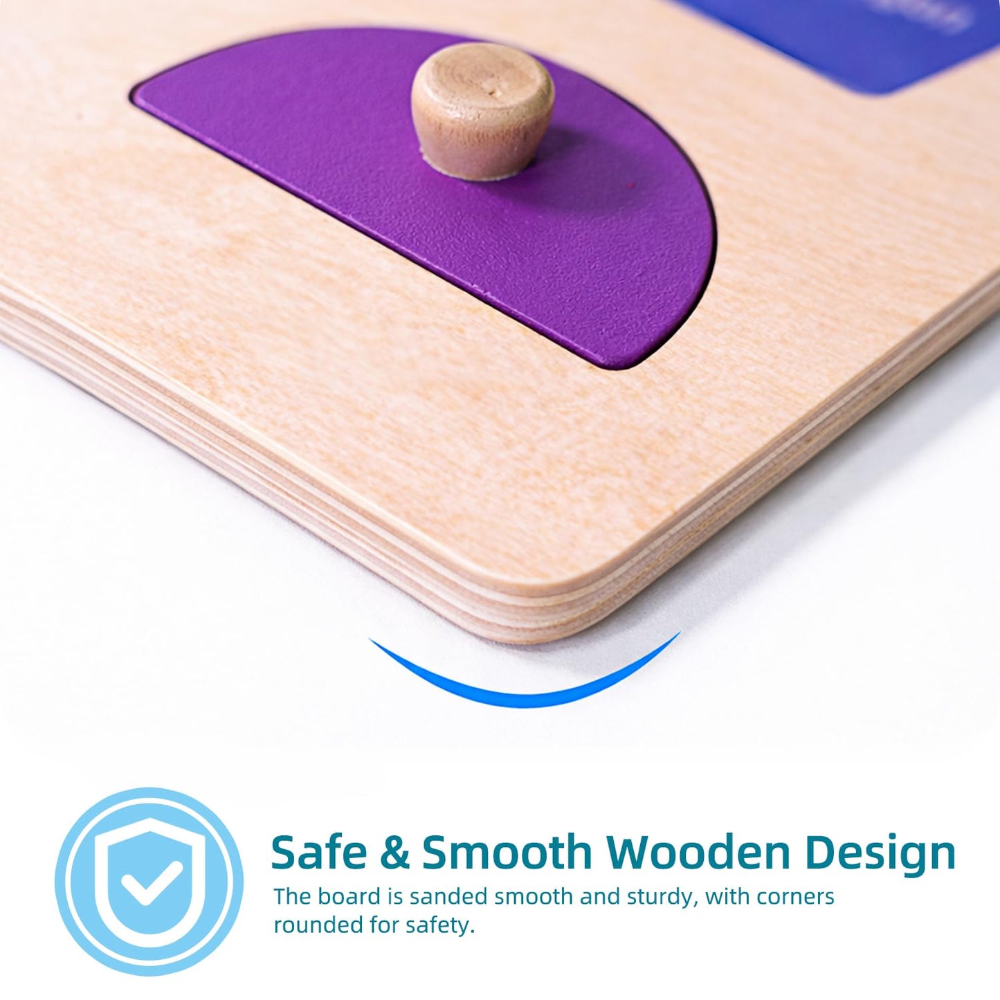 Wooden Shape Peg Puzzle Board, Educational Geometric Learning Board with Knobs, Multicolor Basic
