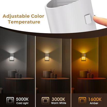 L LOHAS LED Night Lights Plug into Wall with 3CCT Adjustable (1600K/3000K/5000K), 1W Nightlight